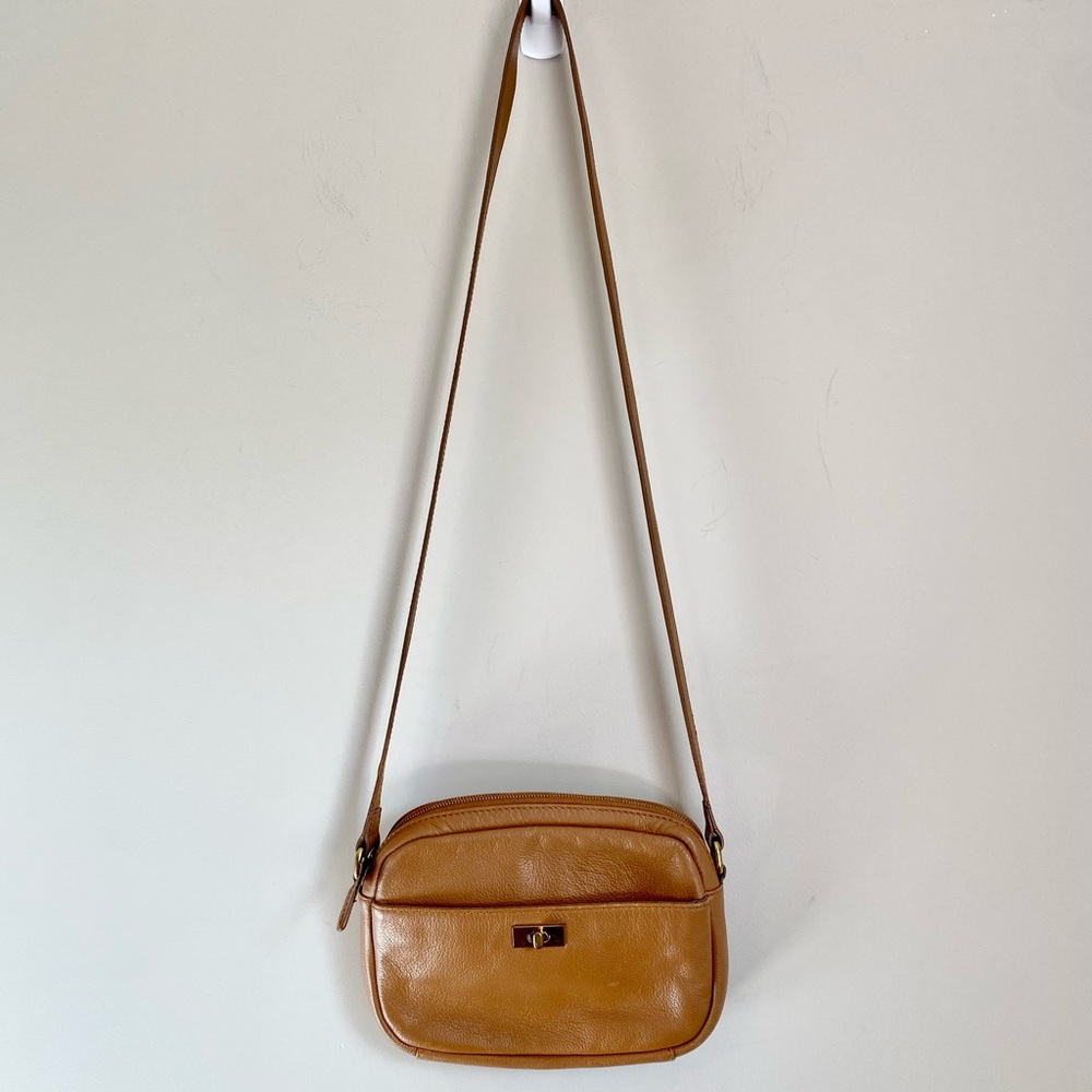 J. Crew Tan Leather Crossbody Bag